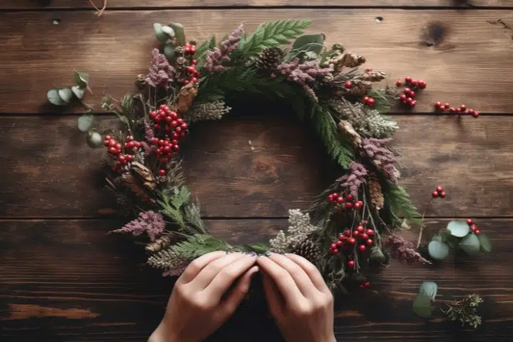 Couronne en sapin pour un Noël plus écologique